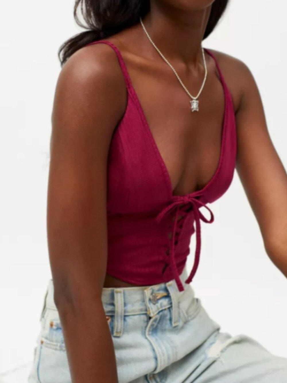 URBAN OUTFITTERS Sexy Corset Streetwear Y2K 1990s Casual Grunge Cami Tank Top